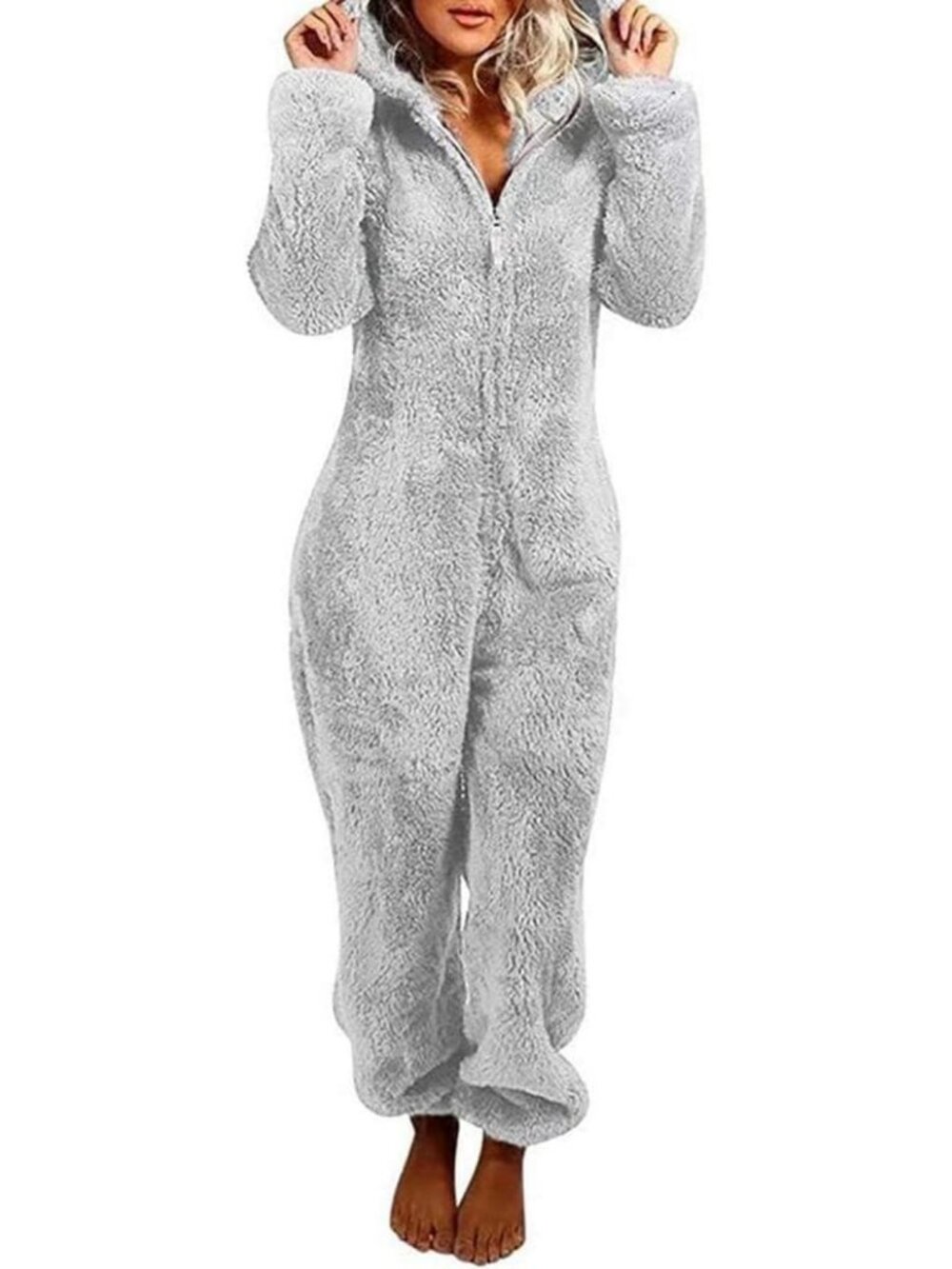 Cozy Women's Fleece Sherpa Onesie Pajamas Jumpsuit - Warm & Soft Romper